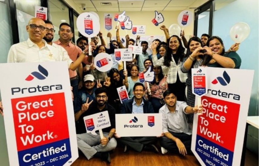 Protera India Office celebrating Great Place to Work Certification