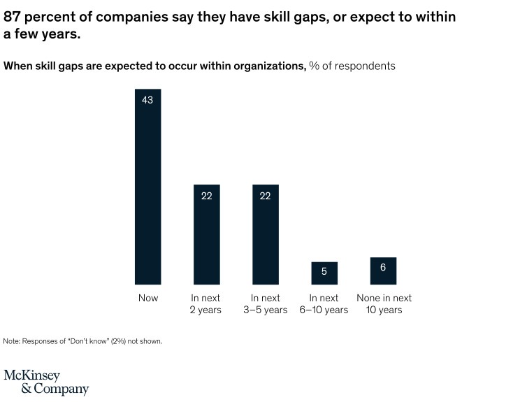 Graph with skill gap in modern environments, easily overcome with SAP and cloud computing integrations