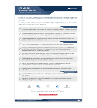 Rise with SAP buyers checklist